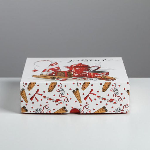 Цена за 5 шт. Упаковка для кондитерских изделий новогодняя Present, 20×17×6 см