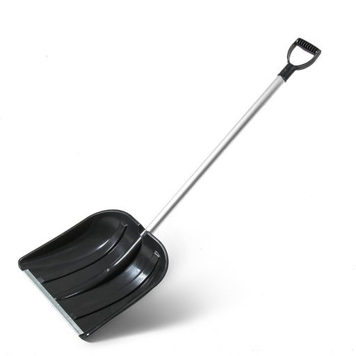 Лопата для уборки снега, пластиковый ковш 410×418 мм, оцинкованная планка, алюминиевый черенок, «Метель»