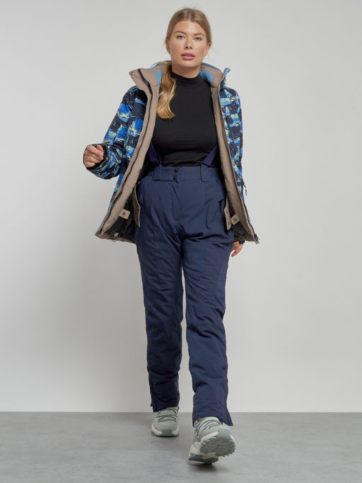 Горнолыжная куртка женская зимняя темно-синего цвета 3320TS - Mtforce фото 9