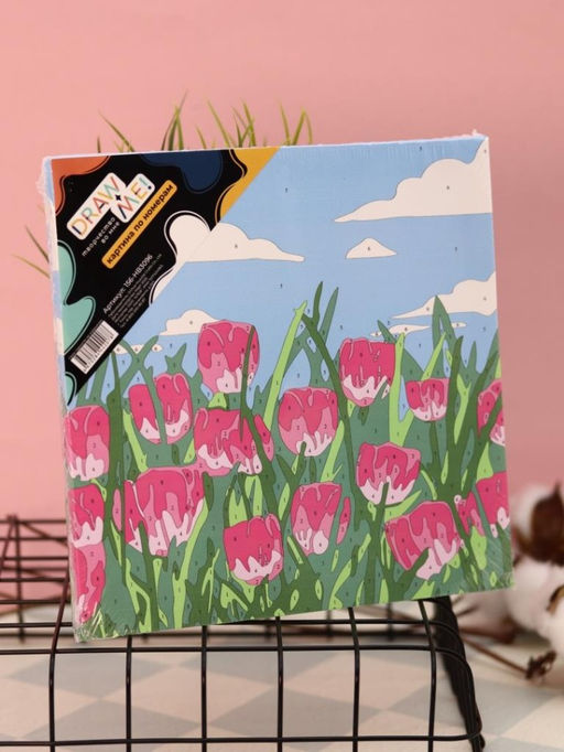 Картина по номерам на подрамнике Draw Me! Tulip field, (20*20 см)