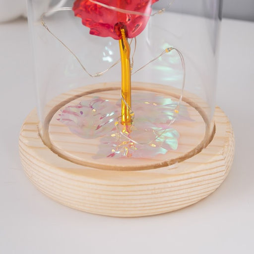 Фигурка светящаяся колба RISALUX Красный цветок, LED-ночник, от батареек 3ААА, 11?11?21.5 см  фото 6