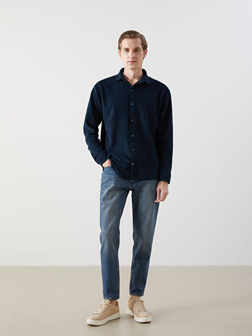 Рубашка мужская Slim Fit бархатная