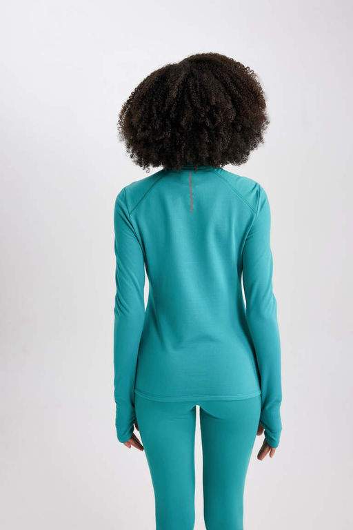 DeFactoFit Футболка с длинным рукавом и воротником стандартной посадки с принтом  фото 9