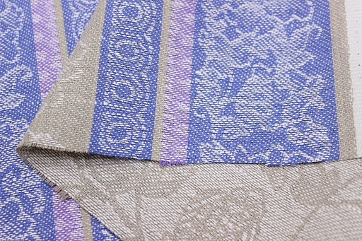 Холст полотенечный жаккард Летний цв.синий/сиреневый, ш.0.5м, лен-30%, хлопок-70%, 210гр/кв.м - Купава фото 4