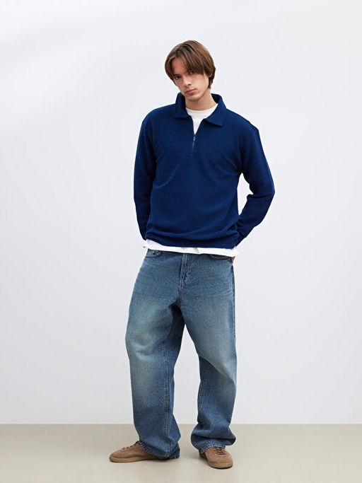 Polo Yaka Erkek Sweatshirt