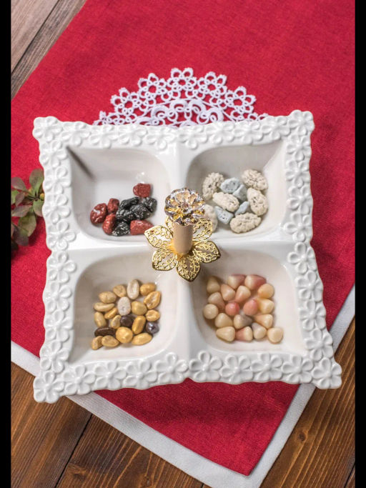 Менажница 4-х секционная 28см ZD20211 /КОРАЛЛ/  фото 4