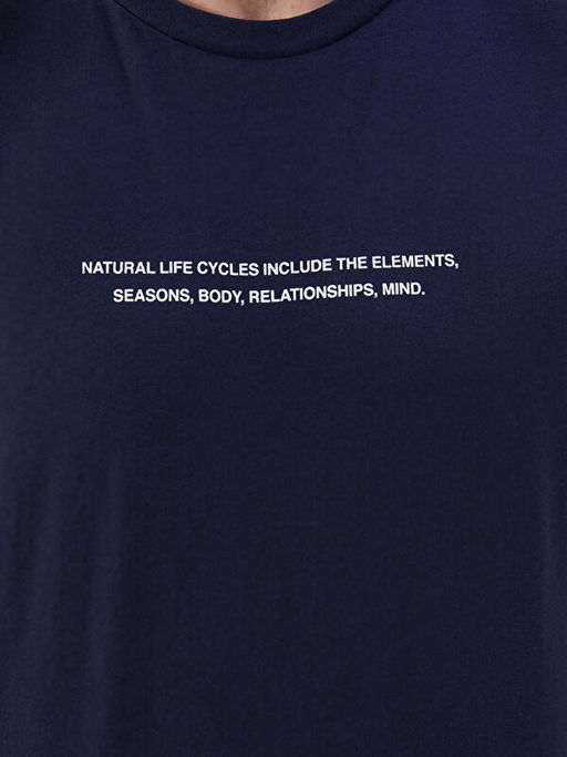 Bisiklet Yaka Bask?l? Penye Erkek Ti??rt