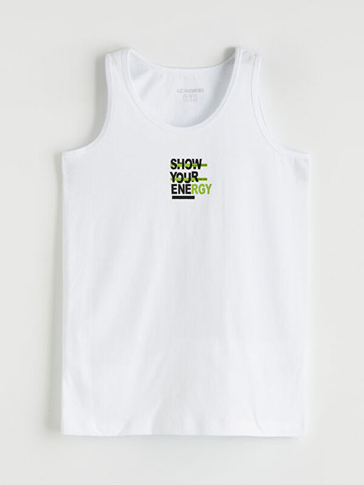 Bisiklet Yaka Bask?l? Erkek ?ocuk Atlet 2li