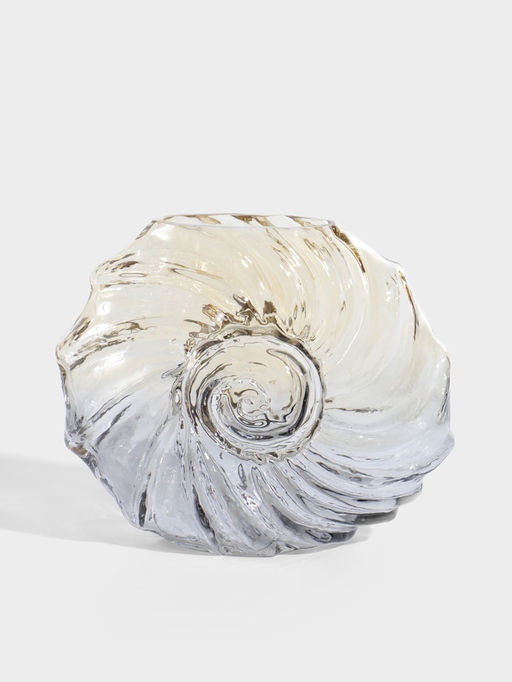 Ваза стекло настольная "Кеннет" ракушка, 20х24 см, коричнево-синий