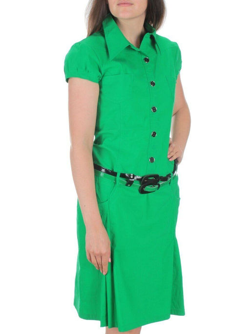 9405 GREEN Платье женское (85% хлопок, 10% вискоза, 5% лайкра)
