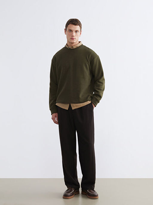 Bisiklet Yaka Erkek Sweatshirt