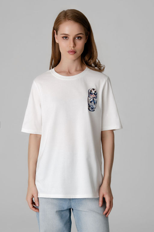 Арт. 31140 Футболка женская Россия 44-50 (4 шт) Цвет:молочный - Калинка фото 22