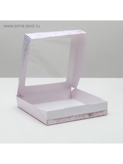 Цена за 5 шт. Кондитерская упаковка, коробка с ламинацией «Flowers», 20×20×4 см