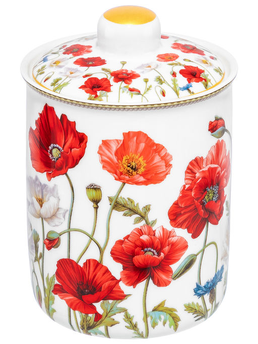 Банка для хранения 700 мл 10,5*10,5*16 см Маки, NEW BONE CHINA - Elan gallery фото 3