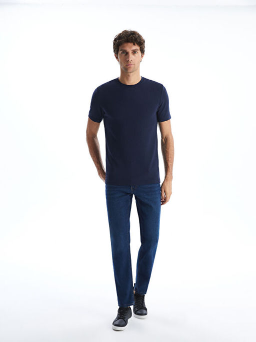 Bisiklet Yaka K?sa Kollu Erkek Dokulu Ti??rt