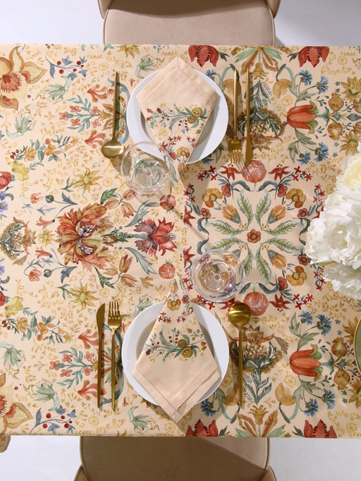 Набор кухонный «Этель» Floral pattern, скатерть 147×184 ±2 см с ГМВО, салфетки 40×40 см - 8 шт.