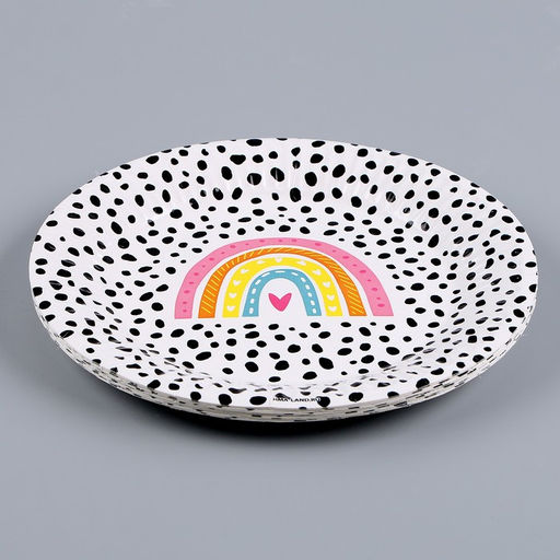 Цена за 10 шт. Тарелка бумажная Радуга, 18 см - Страна карнавалия фото 7