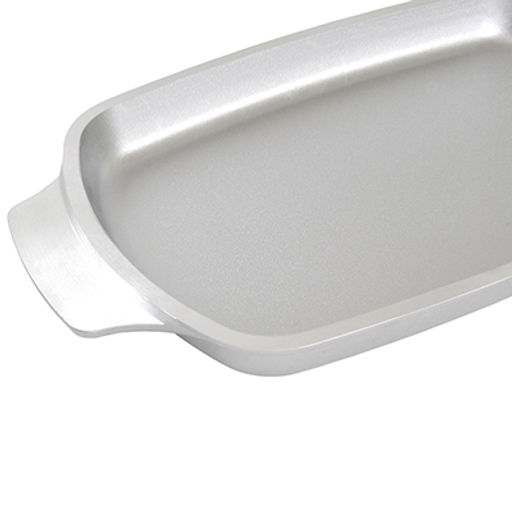 Гусятница алюминиевая 5,5л, 42х25х14,5см, литая, металлическая жаропрочная крышка-противень (Россия)