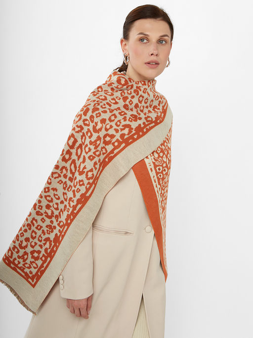 в составе ШЕРСТЬ и КАШЕМИР Большой, мягкий, теплый однотонный двусторонний палантин. - Tantino фото 7