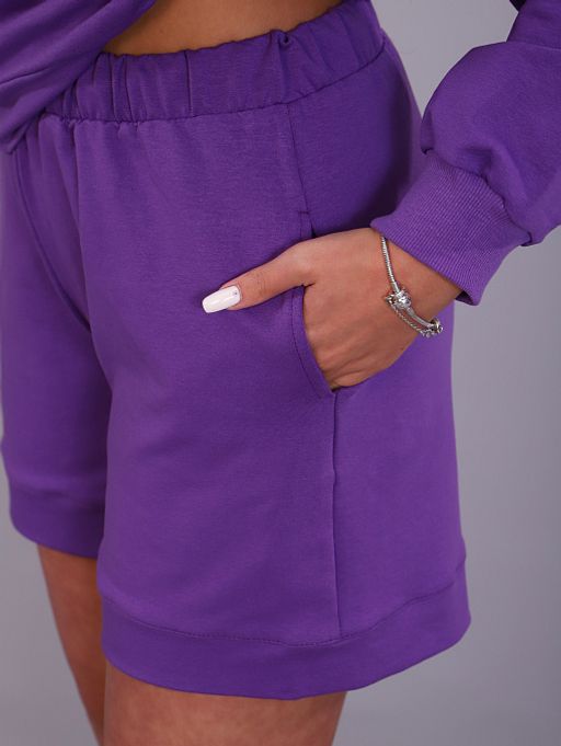 РАСПРОДАЖА Костюм(свитшот+шорты) 910/сиреневый - Ihomelux фото 7