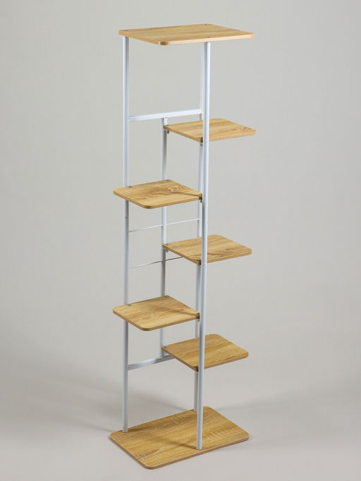 Подставка для цветов Greengo, 7 полок, 36×23×120 см, напольная, каркас металл, полки МДФ, белая