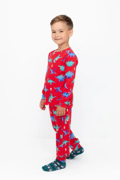 К 1552/насыщенно-красный,динозавры пижама дет - Crockid фото 8
