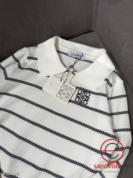 Свитер-поло в полоску женский