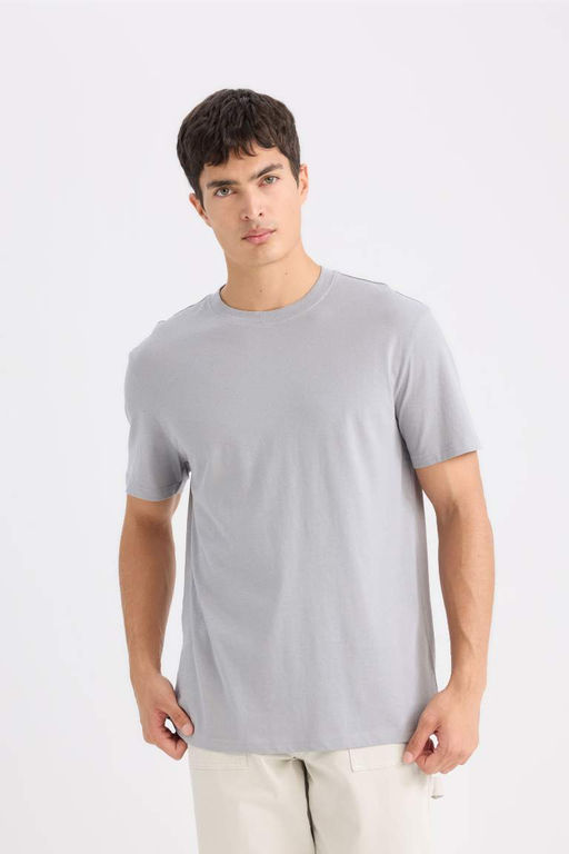 New Regular Fit Bisiklet Yaka Basic Duz K?sa Kollu Tisort - Defacto фото 2
