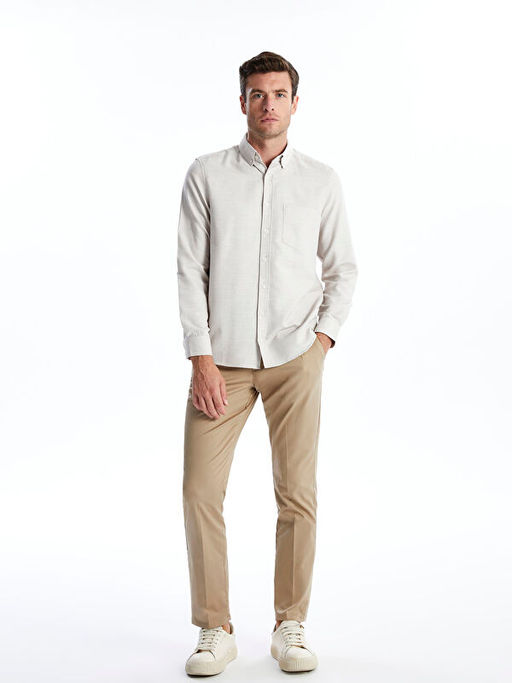 Regular Fit Uzun Kollu Arm?rl? Erkek Dokulu G?mlek