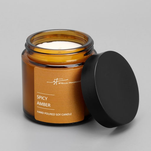 Ароматическая свеча в банке ST Spicy Amber, амбер, 90 г