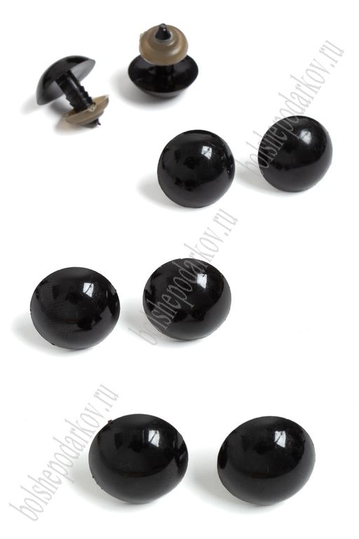 Фурнитура "Глазки" круглые с заглушками 20 мм (50 шт) SF-2155, черный
