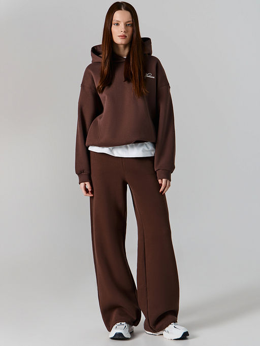 Теплое худи женское коричневое с начесом - Mark formelle фото 3