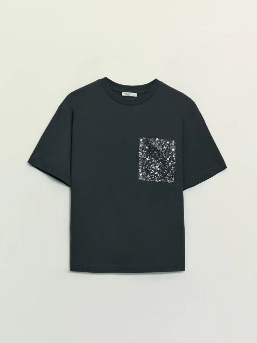 Футболка из хлопка с декоративным карманом / Zarina