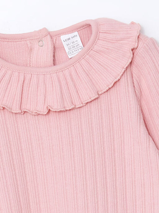 Bisiklet Yaka Uzun Kollu Bask?l? K?z Bebek Bluz ve Tayt 2li - Waikiki фото 3