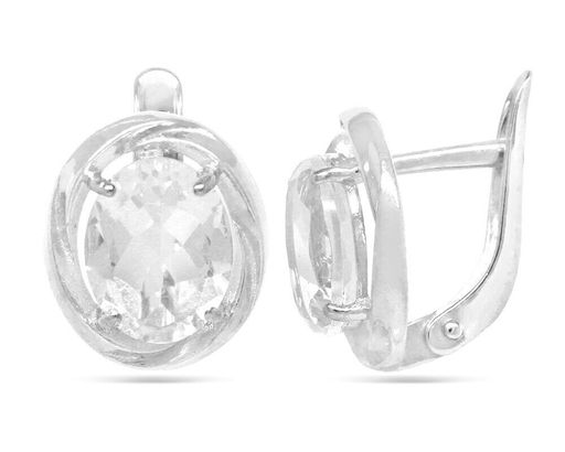 Серьги из серебра горный хрусталь, СПН4119