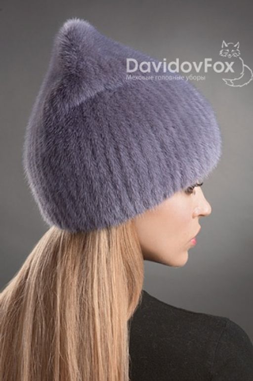 Шапка Бини норка слива