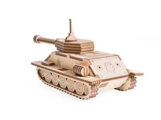 Деревянный конструктор Lemmo Танчик Т-34, 33 детали  фото 3