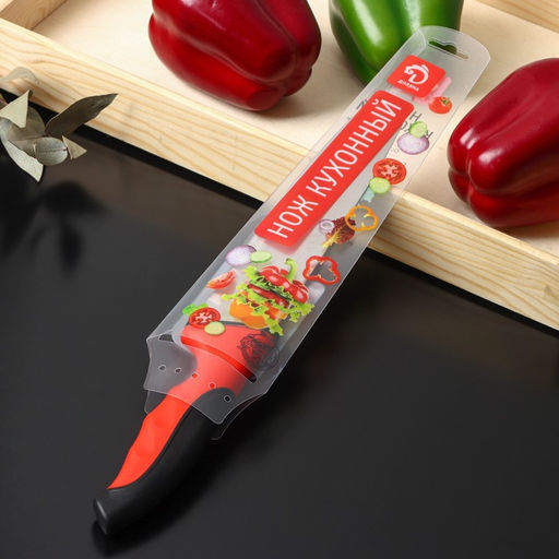 Нож-шеф Доляна Bull, лезвие 20,5 см, цвет красный  фото 3