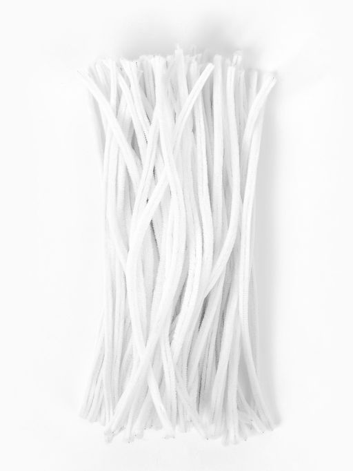 Синельная проволока, набор 100 шт, размер 1 шт 30х0,8 см, цвет белый