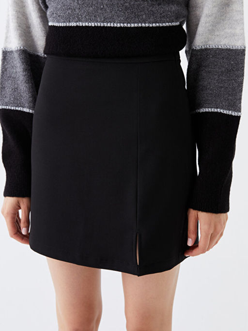 Kad?n Beli Lastikli D?z Etek