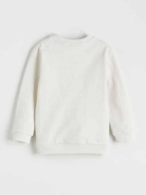 Bask?l? Erkek ?ocuk Kal?n Sweatshirt