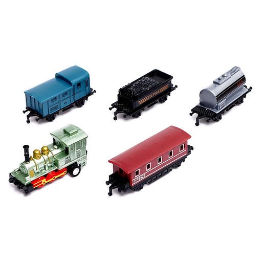 Поезд металлический Классика, с 4 вагонами, инерция, МИКС, в пакете - Simaland фото 4