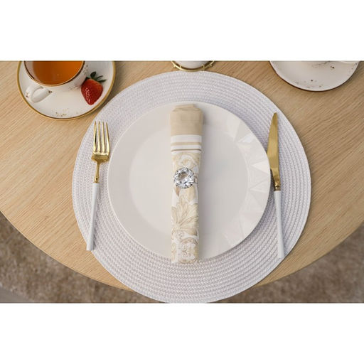 Цена за 12 шт. Салфетка сервировочная на стол Доляна Лофт, d=38 см, цвет белый  фото 8