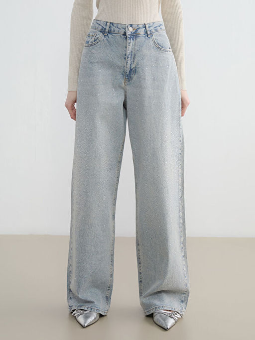 Wideleg Ta?l? Kad?n Jean Pantolon