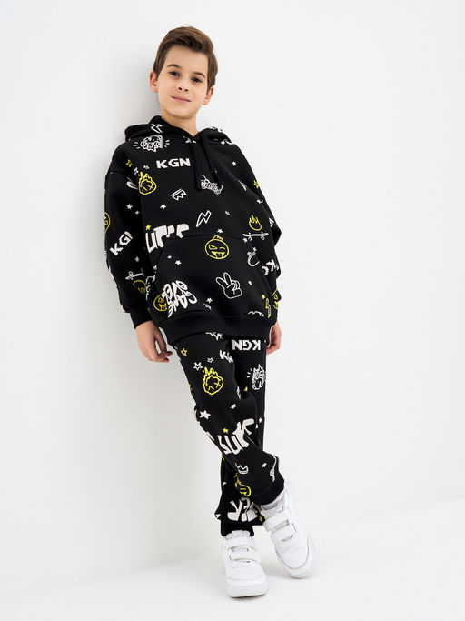 Черные брюки для мальчика с принтом - Kogankids фото 8