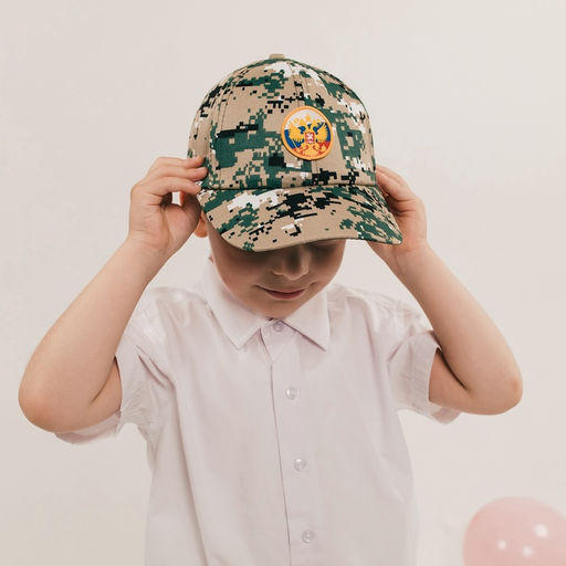 Детская кепка Военный, нашивка герб, р. 5254
