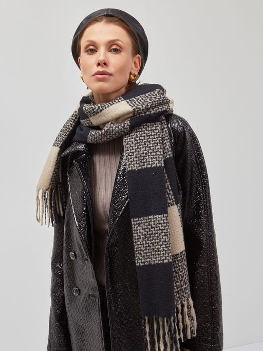 Большой теплый двусторонний палантин В СОСТАВЕ ШЕРСТЬ - Tantino фото 5