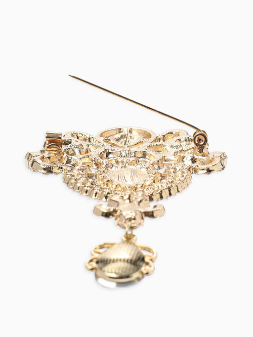 Брошь «Императрица», вензеля, цвет белый в золоте