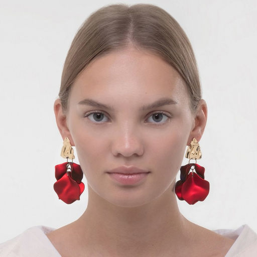 Серьги ассорти Ветер мятые треугольники, цвет красно-золотой - Qf фото 2