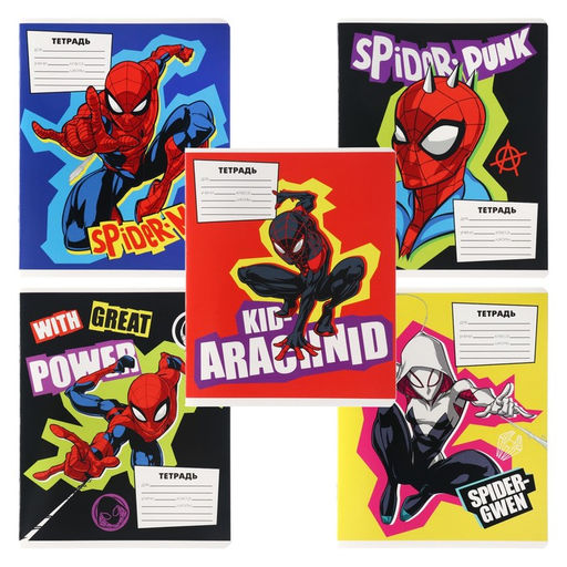 Цена за 20 шт. Тетрадь в линейку 18 листов, 5 видов МИКС, обложка мелованный картон,